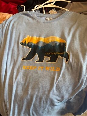 Keep It Wild Bear Graphic Tee - Light Blue